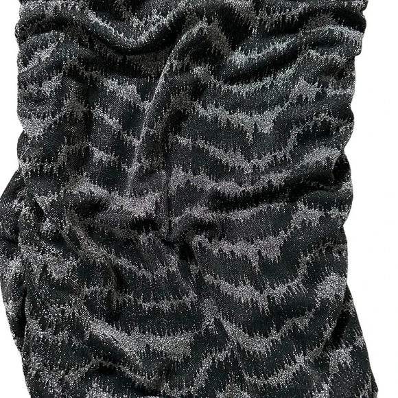 Topshop women's size 6 spaghetti strap black and silver tight dress - Picture 3 of 4